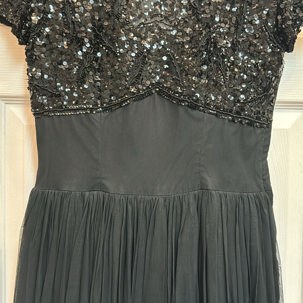 Ceil Chapman Vintage long black sequin top gown. Gown is stunning.
